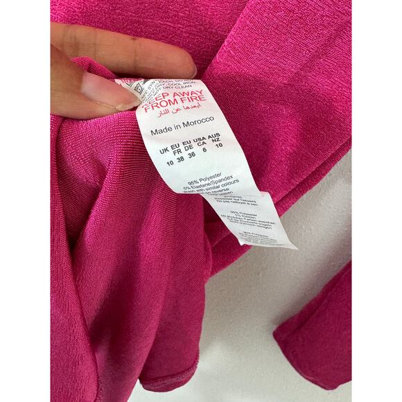 NWT PrettyLittleThing Hot Pink One Shoulder Mini Dress Size 6 - Picture 8 of 10